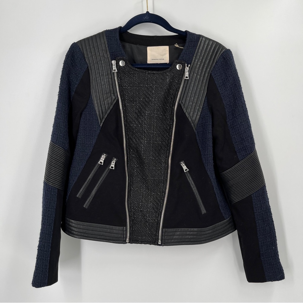 Rebecca Taylor leather and sweet jacket size S